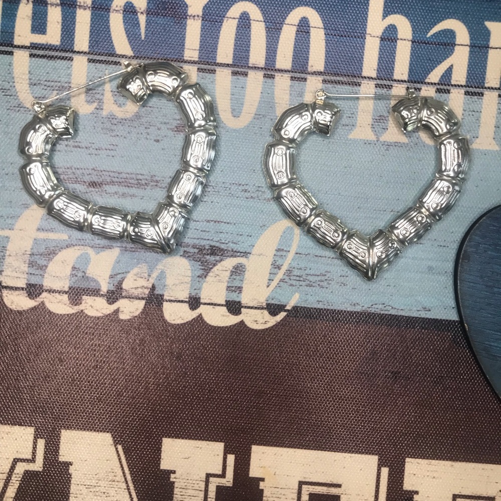 Heart shaped hoop earrings